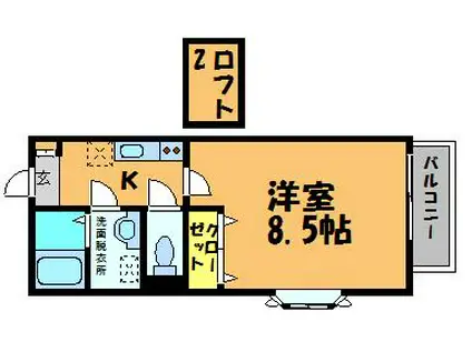 アメニティハウス(1K/2階)の間取り写真