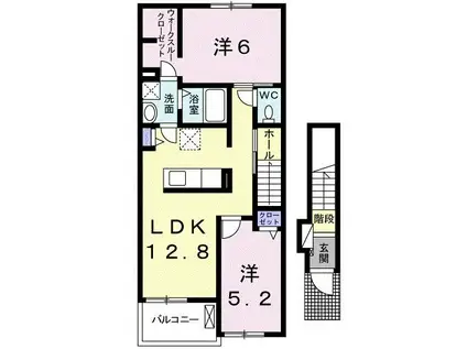 STAR IN 司II(2LDK/2階)の間取り写真