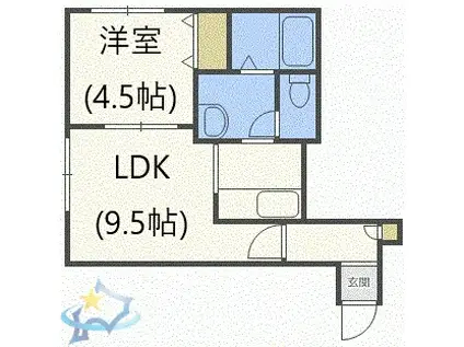 アグレアーブル南6条(1LDK/2階)の間取り写真