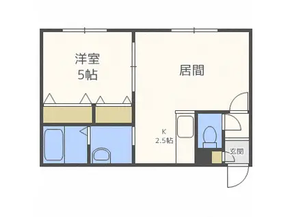 ブランノワールフォレスタ(1LDK/4階)の間取り写真