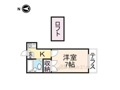マンショントニオー能勢口第2(1K/1階)の間取り写真