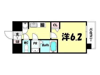 LALAプレイス神戸西元町(1K/7階)の間取り写真