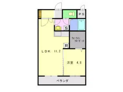 DEARSTAR県の丘(1LDK/2階)の間取り写真