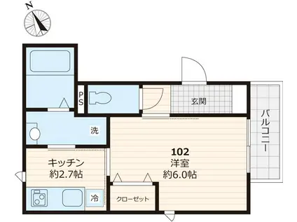 モアナ上板橋(1K/1階)の間取り写真