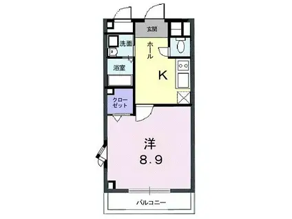 センテナリオK(1K/2階)の間取り写真