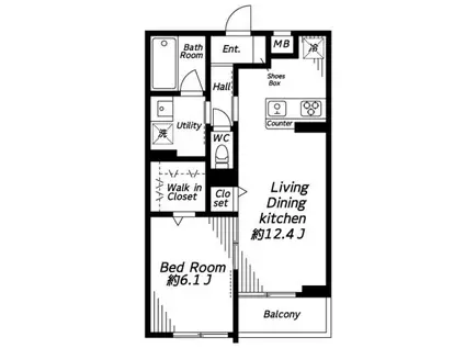 ビバリーホームズ下赤塚AP(1LDK/3階)の間取り写真