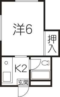 酒折コーポグリーン(1K/3階)の間取り写真