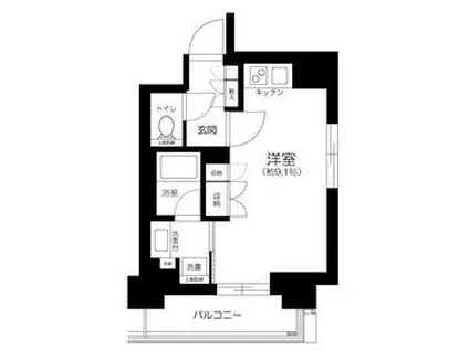 パークハウス目黒アーバンス(ワンルーム/2階)の間取り写真