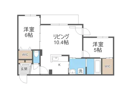 MESIG GREEN(2LDK/2階)の間取り写真
