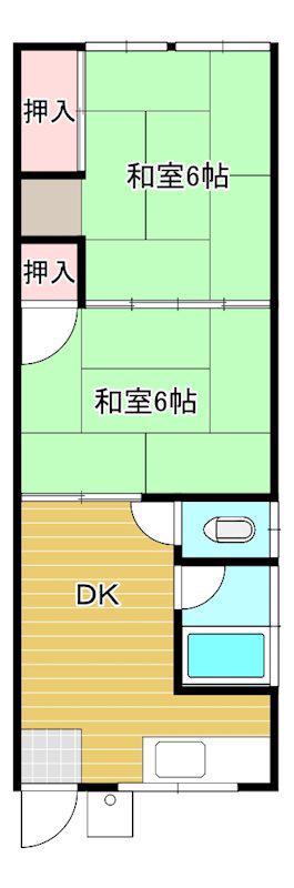 光ハイツ(2DK/2階)の間取り写真