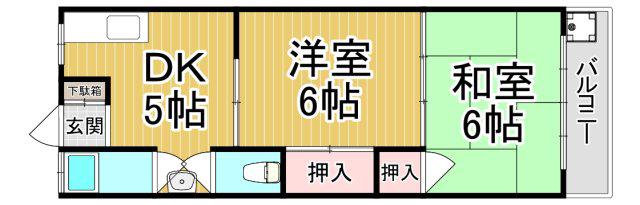 森本マンション(2DK/2階)の間取り写真