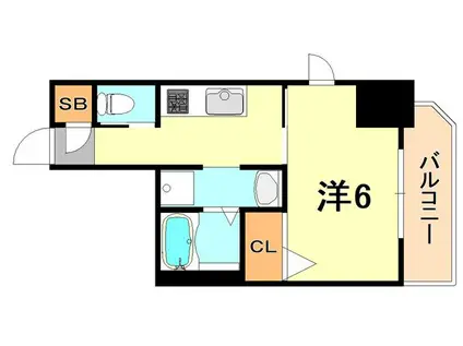 エステムコート神戸元町ヒルズ(1K/12階)の間取り写真