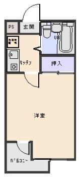 グリーンピア(ワンルーム/1階)の間取り写真