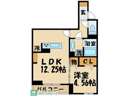 RENOM(1LDK/1階)の間取り写真