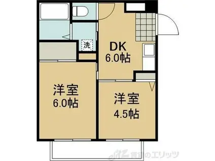 サンフェスタ(2DK/1階)の間取り写真