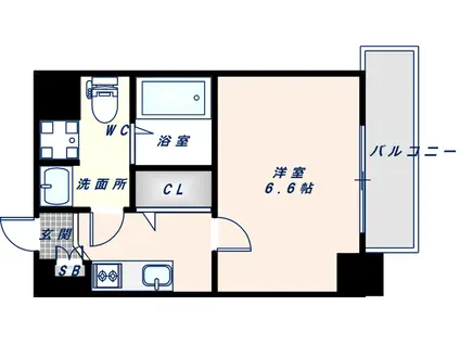ジアコスモ大阪城南(1K/5階)の間取り写真