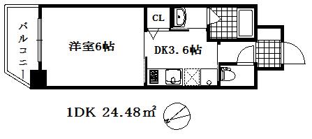 ワールドアイ神戸湊町(1K/8階)の間取り写真