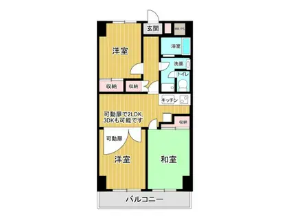 光峰ビル(3DK/4階)の間取り写真