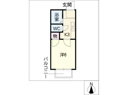AILE MOTOYAGOTO(1K/2階)の間取り写真