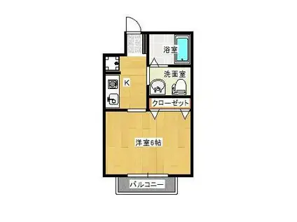 メゾン・ルベールA棟(1K/1階)の間取り写真