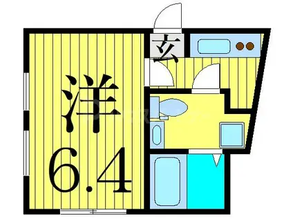 リベラコート四つ木(1K/1階)の間取り写真