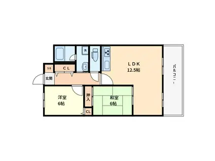 プラマーII番館(2LDK/3階)の間取り写真