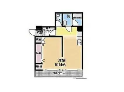 極光マンション(1LK/7階)の間取り写真