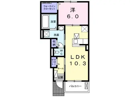 メゾン アルカンシエル シス(1LDK/1階)の間取り写真