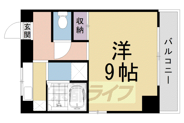 ホライズン衣棚(1K/5階)の間取り写真