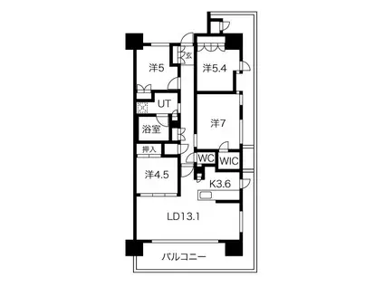 ONE PARK RESIDENTIAL TOWERS(4LDK/9階)の間取り写真
