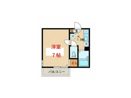 ディアグレース大森(1K/3階)の間取り写真