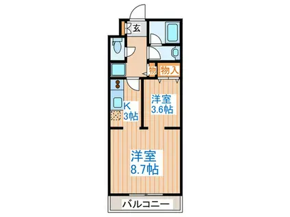 プルミエール錦町(2K/3階)の間取り写真
