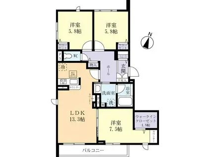 アンビハウス二の宮(3LDK/2階)の間取り写真