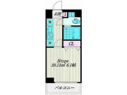 アイディ品川V(1K/4階)の間取り写真