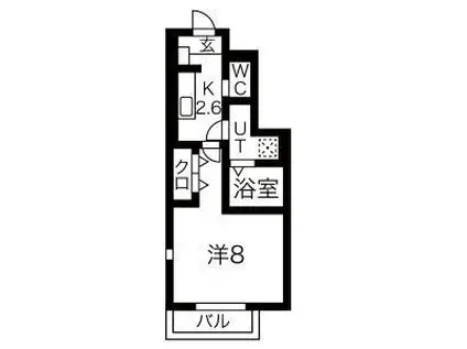 RAINIER(1K/1階)の間取り写真