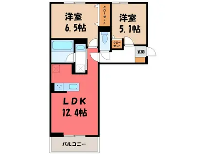 LA MAISON天川原町一丁目 A棟(2LDK/3階)の間取り写真