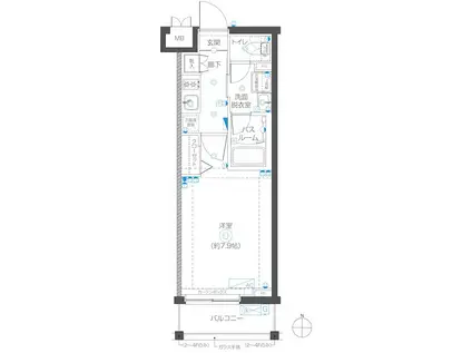 ZOOM武蔵新城(1K/3階)の間取り写真