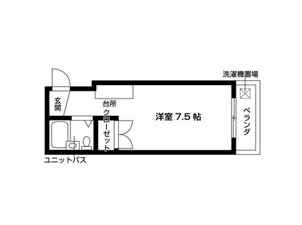 シャトー・フロントナック(ワンルーム/2階)の間取り写真