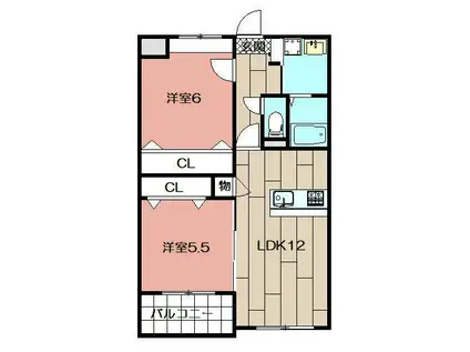 MDIプラデリビオ行橋駅前(2LDK/4階)の間取り写真