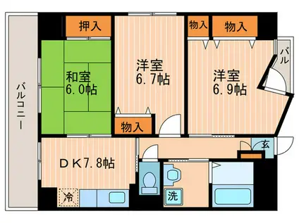 スエルテ木駒(3DK/2階)の間取り写真