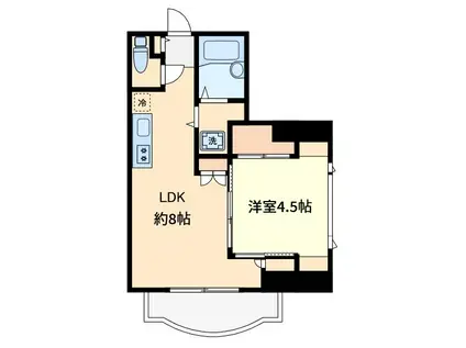 TKビル(1LDK/3階)の間取り写真