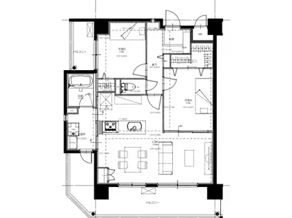 ラ・フォンターナ秋津B(2LDK/3階)の間取り写真