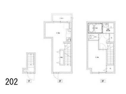 ソルナクレイシア下北沢(1DK/2階)の間取り写真
