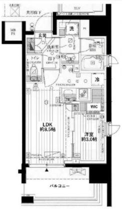 クレヴィア日本橋水天宮前 HAMACHO RESIDENCE(1LDK/9階)の間取り写真