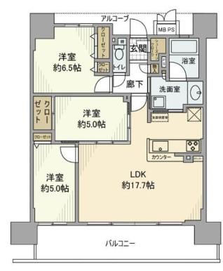ワコーレ姫路北条口(3LDK/12階)の間取り写真