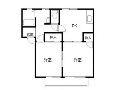 サウスゲートコーポ(2DK/1階)の間取り写真