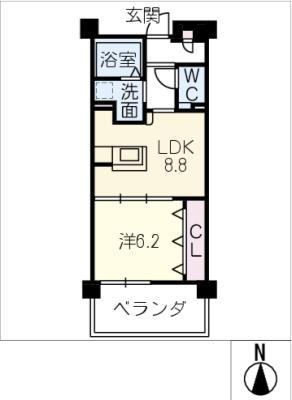 ココドール鳴子(1LDK/3階)の間取り写真