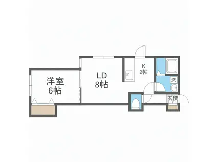 REST HILLS白石駅 A棟(1LDK/3階)の間取り写真