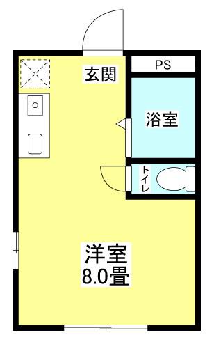 サンハイツエムI(ワンルーム/3階)の間取り写真