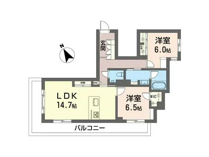 ウィステリアガーデン(2LDK/4階)の間取り写真